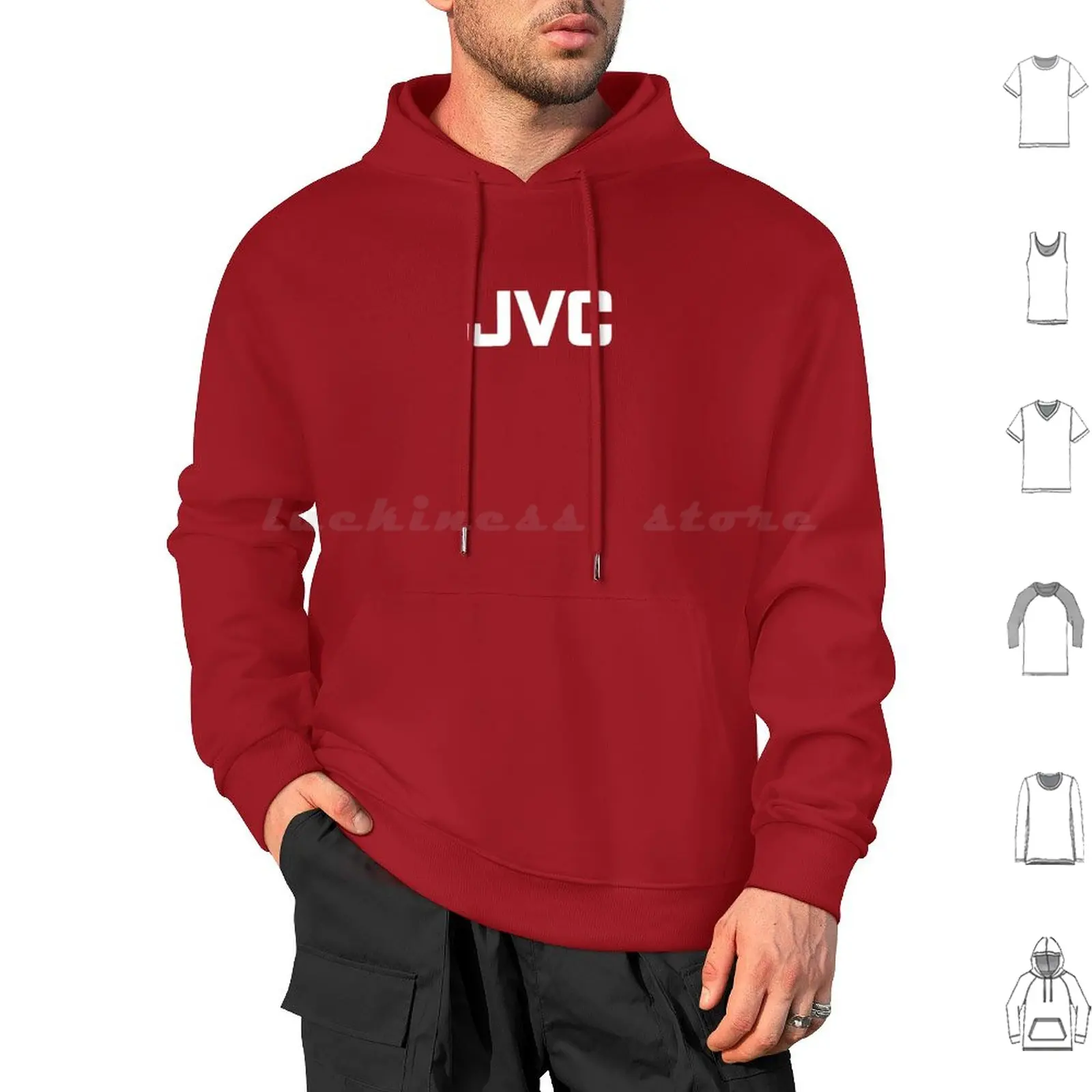 Jvc 80S Logo Bianco Felpe Con Cappuccio Manica Lunga Jvc Stereo Video Vintage Electronics Hifi Hi Fi Music 70S 80S 90S