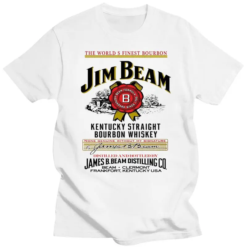 Abbigliamento Uomo Uomo Unico Cotone Maniche Corte O-Collo T Shirt Mad Engine Grande Logo Jim Beam T-Shirt Bianco Cinque Colori