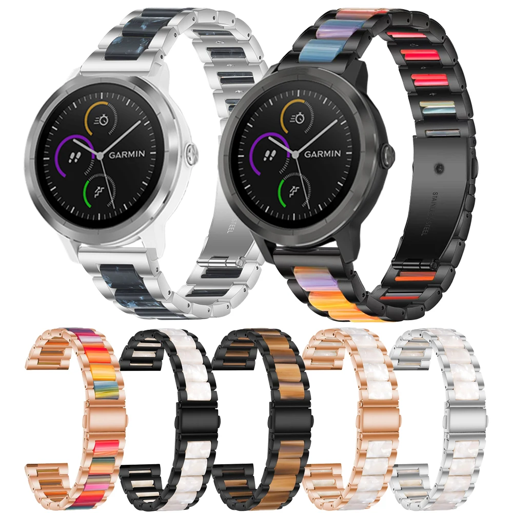 Cinturino In Resina + Acciaio Inossidabile Per Garmin Vivoactive 3 4 Move Hr Cinturino Per Garmin Active Move Venu 2 Bracciale Da Polso 20Mm 22Mm