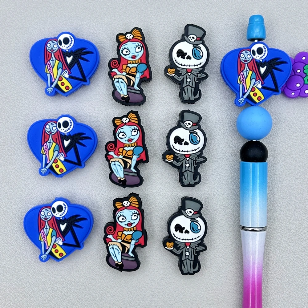 10Pc Baby Silicone Bead Terror Zombies Bead Teethe Baby Fai Da Te String Pen Bead Nipple Catene Accessori Per Gioielli Teethe Kawai Gifts