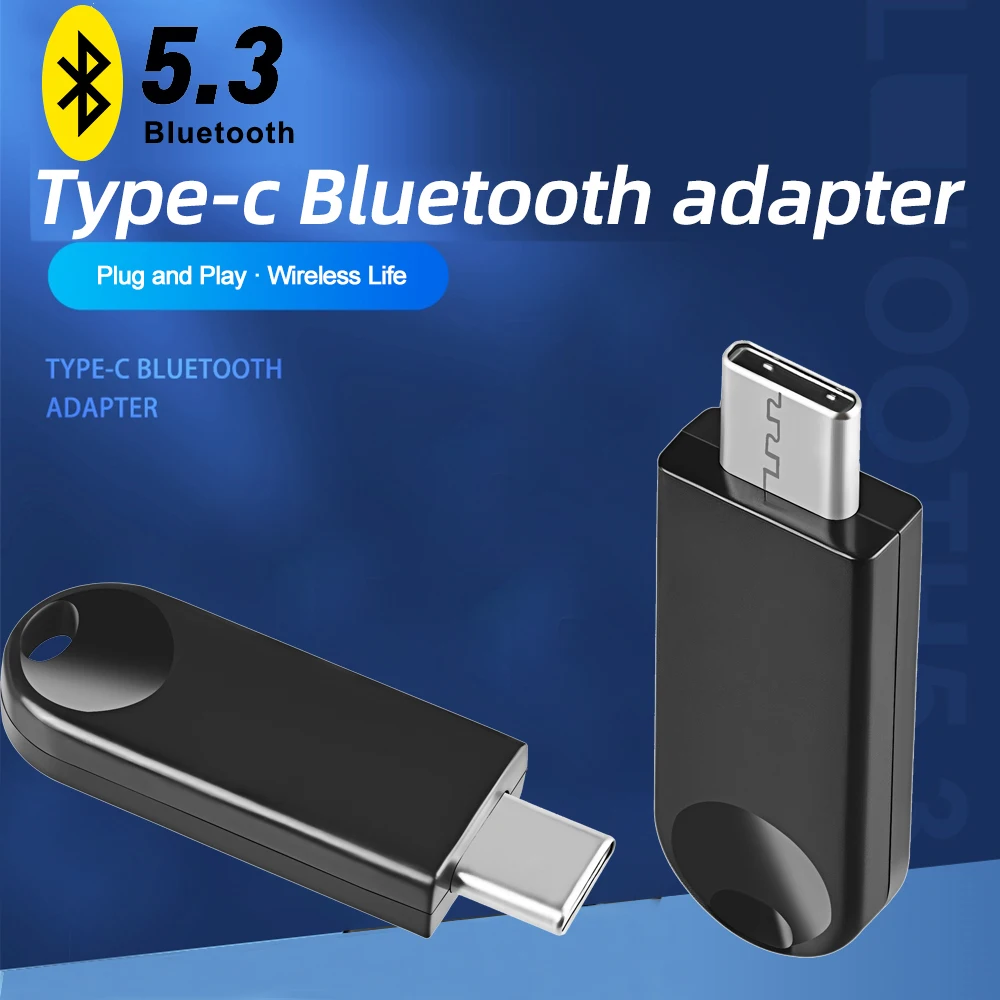 Adattatore Bluetooth Usbc Bt 5.3 Ricevitore Trasmettitore Dongle Adaptador Per Pc Laptop Altoparlante Wireless Ricevitore Audio Trasmettitore Usb
