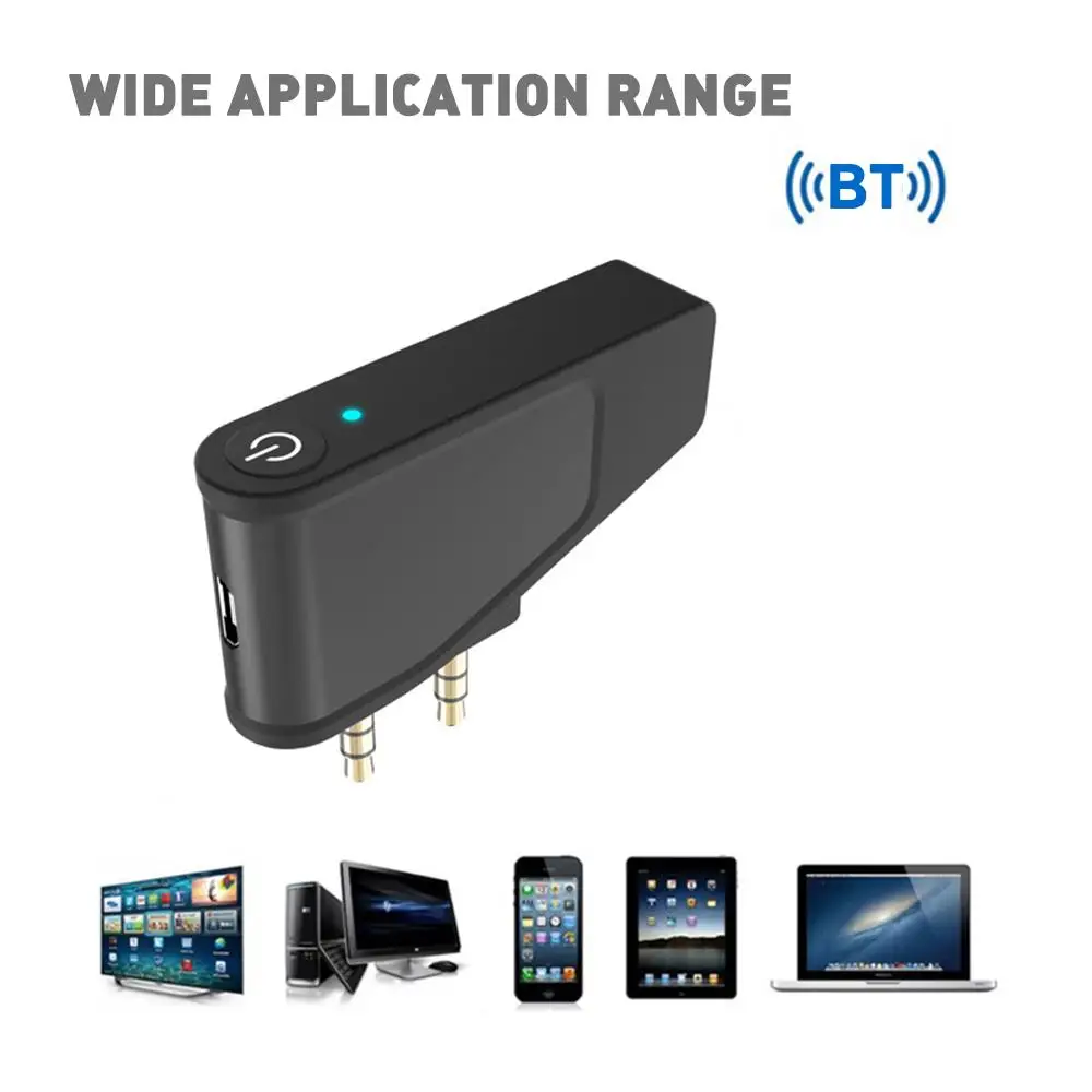 Bluetooth 5.3 Airplane Airline Flight Adapter Wireless Msbc Codifica Trasmettitore Cuffie Supporto 2020Khz Aac, Sbc, M1E2