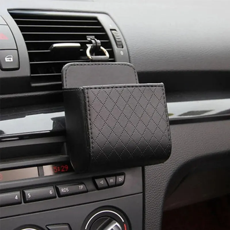 1Pc Car Storage Bag Air Vent Dashboard Scatola Portaoggetti In Pelle Per Accessori Peugeot 2008 Ford Puma G80
