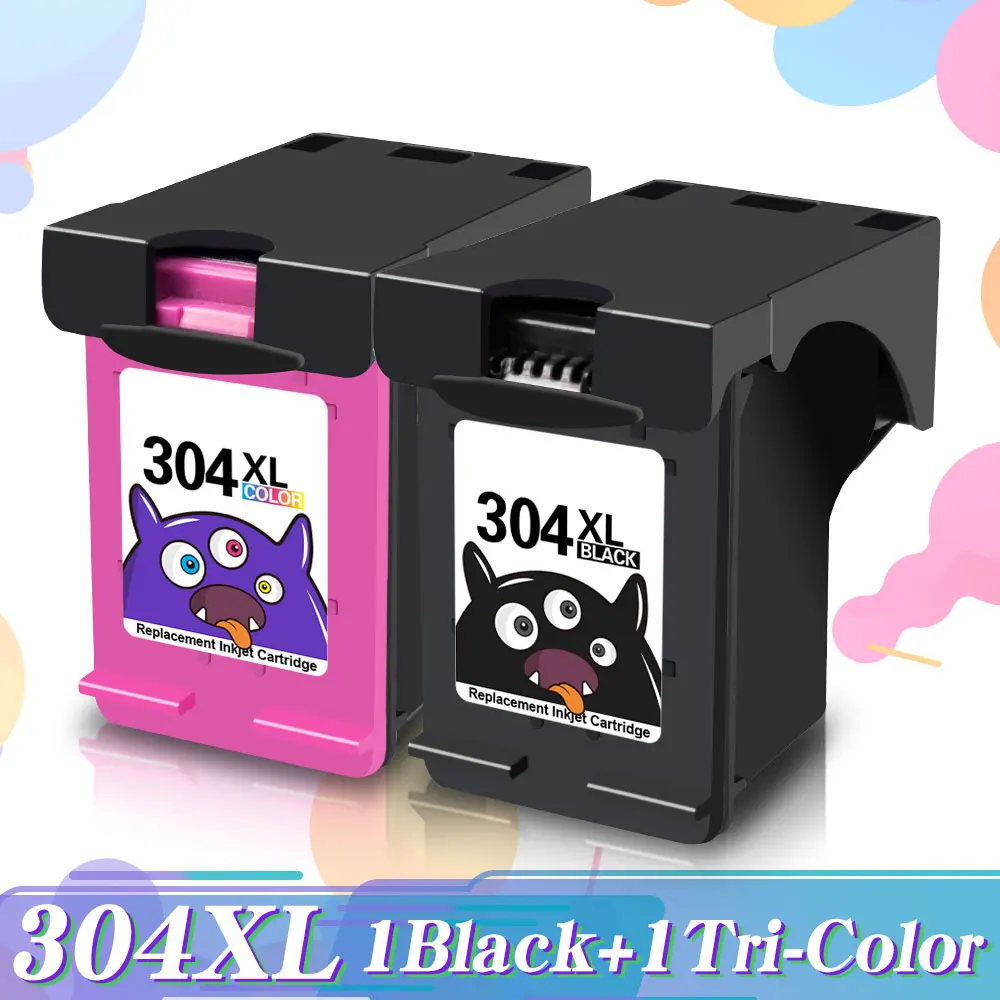 Printjoy Black/Tri Color 304Xl Cartuccia Di Inchiostro Rigenerata Sostituzione Per Stampante Hp304 Hp 304 Xl Deskjet Envy 3752 3755 3758