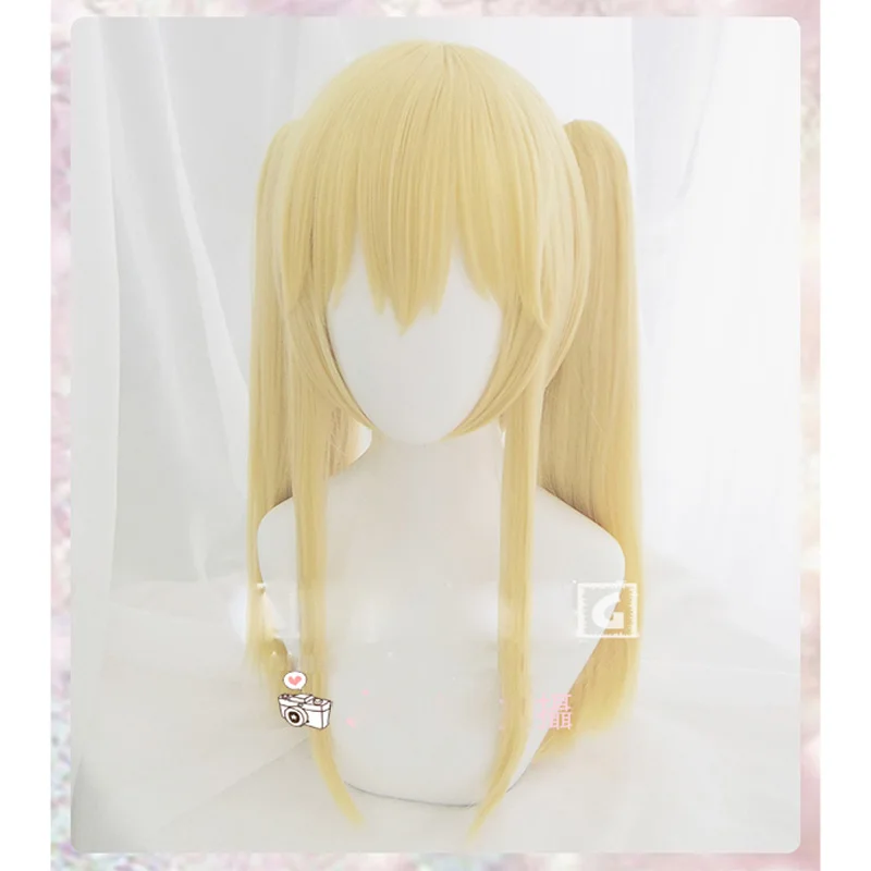 Anime Kakegurui Saotome Meari Cosplay Wigs Halloween Women/Girls Light Gold Long Ponytail Hair + Wig Cap