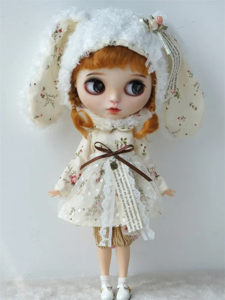 Blythes Clothes Ob22 Ob24 Azone Doll Shirt Cappello A Orecchie Lunghe Gonna Floreale Pantaloni Casual Summer Monsoon Dress