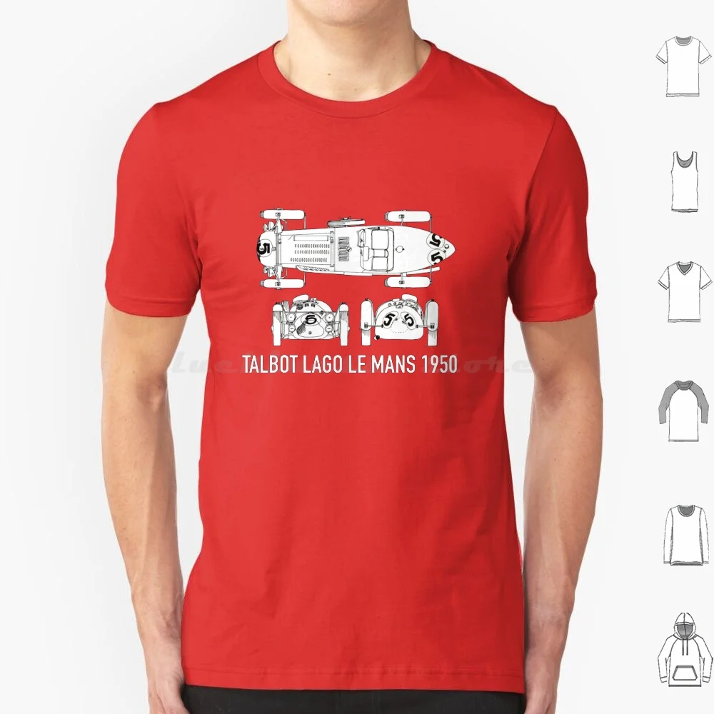 Talbot Lago Le Mans 1950 T Shirt 6Xl Cotton Cool Tee Talbot Lago Le Mans 1950 Cars Vintage Blueprint Le Mans Racing Race