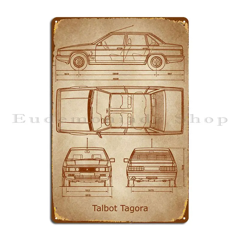 Talbot Tagora 1980 Old Metal Signs Garage Personalizza Soggiorno Design Cinema Tin Sign Poster