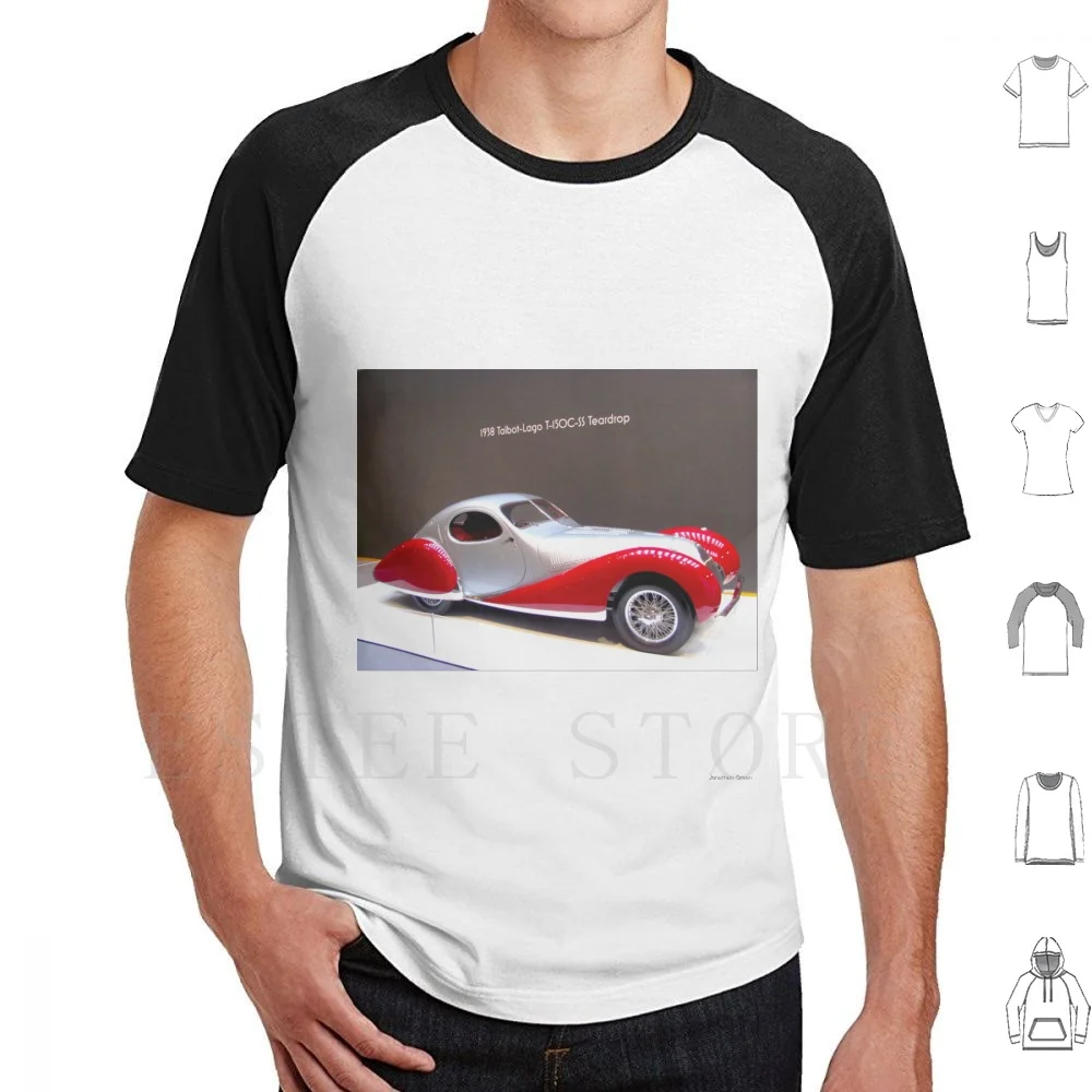 Art Deco Automobile Talbot-Lago T150C Ss Teardrop 1938 T Shirt Diy Big Size 100% Cotton Car Art Automobile Museo Talbot Lago