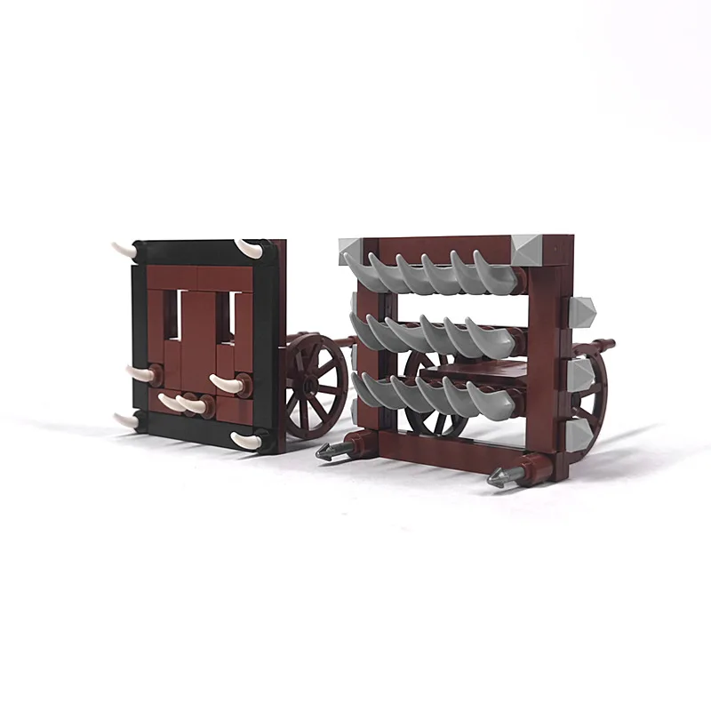Middle Ages Military Moc Building Blocks Veicolo Siege Con Punte Motori Siege Modello Di Arma Mattoni Giocattoli Compatibili Con Lego