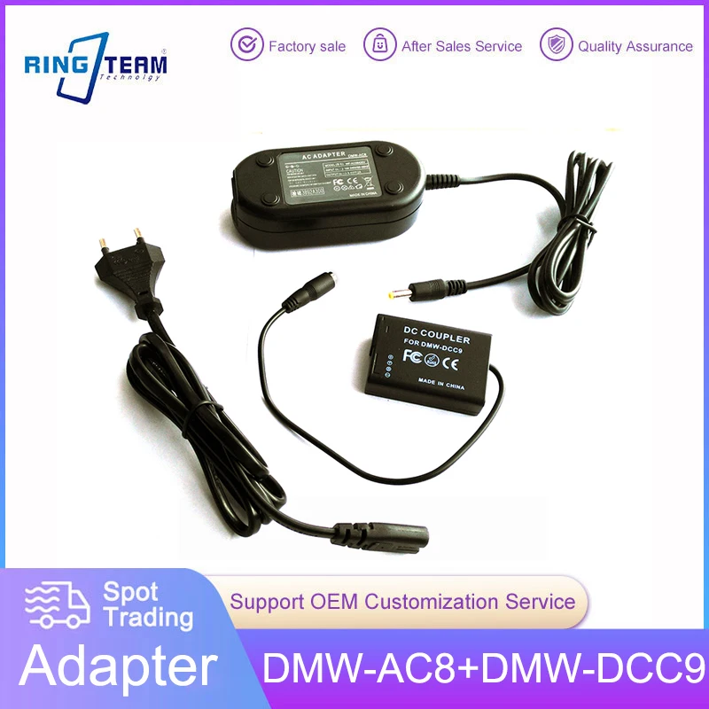 Adattatore Ca Dmw-Ac8 + Dmw-Dcc9 Alimentazione Accoppiatore Cc Per Fotocamere Digitali Panasonic Lumix Dmc Gx1 Gf2 G3 G3K G3R G3T G3W G3Eg-K