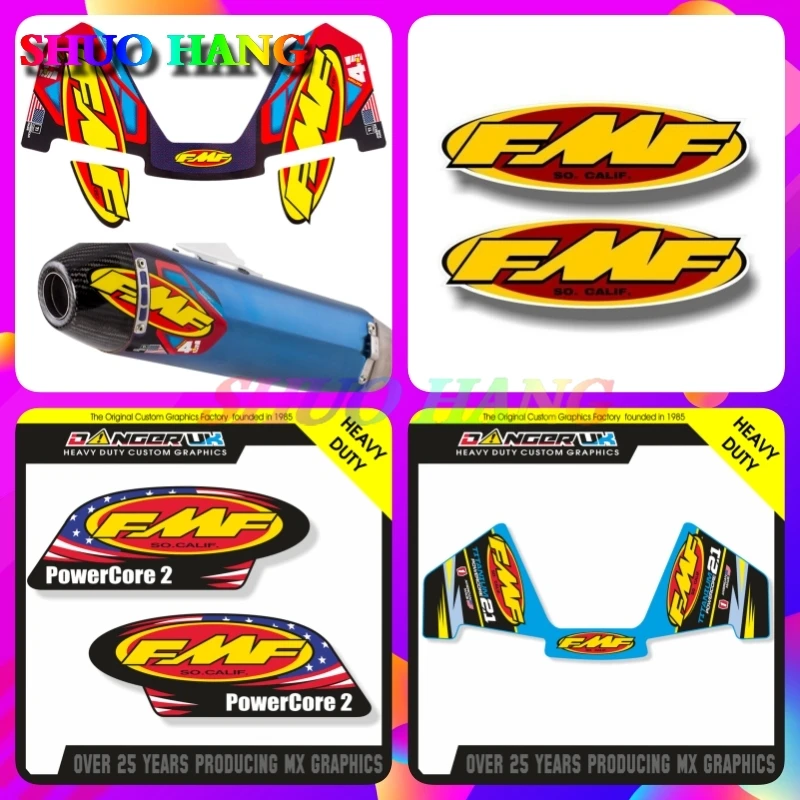 Fmf Titanium Powercore 2.1 4.1 Nuovo Design Scarico Apex Marmitta Tubo Racing Motocross Atv Quad Adesivi Accessori Auto Sport