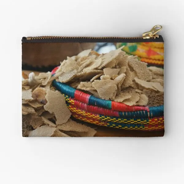Etiope Food Injera Dirkosh Zipper Pouches Underwear Wallet Socks Women Small Storage Money Men Coin Pocket Bag Pure Key