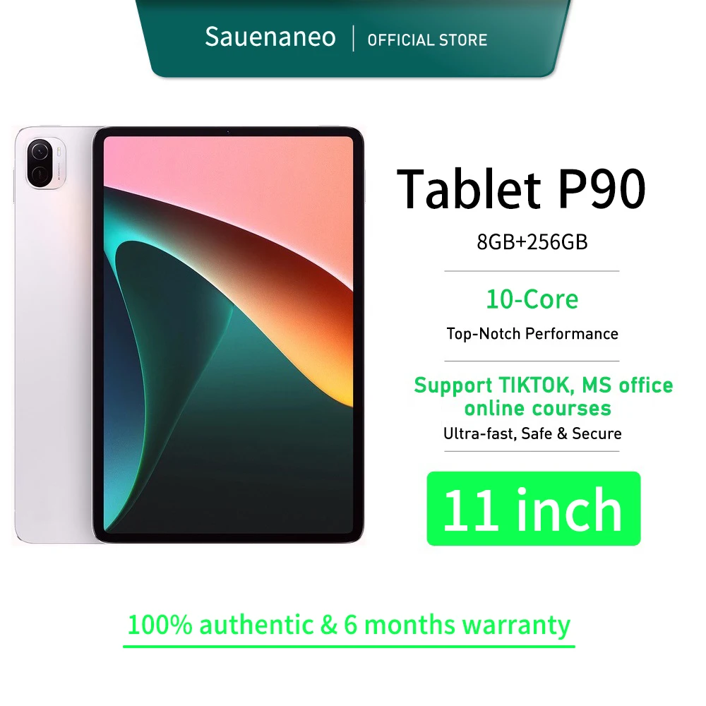 Iconze 2023 Tablete】Versione Globale Tab P90 Tablet Pc 11 Pollici 8Gb + 256Gb Rom Android 11.0 Supporto Dual Sim Tf Card Tablet Wifi