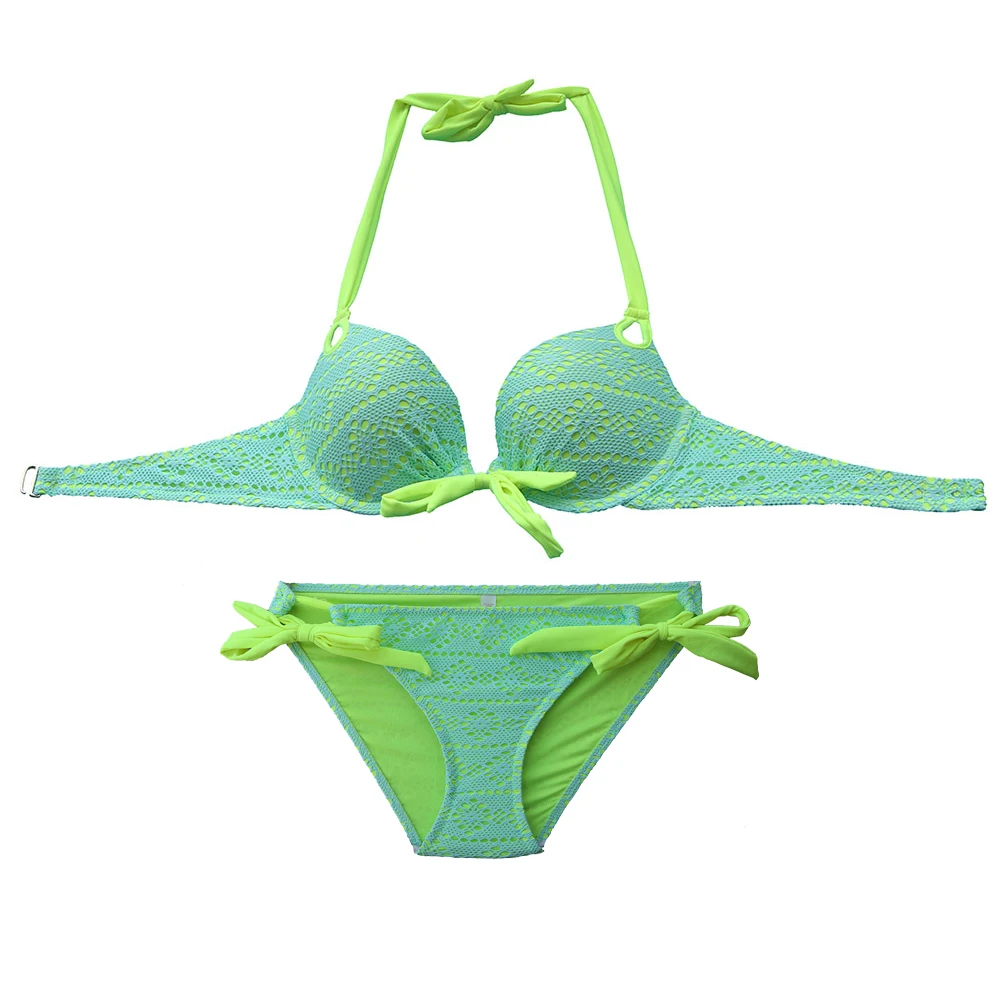 Underwier Bikini Set Abito Per Donna Maglia Verde Costumi Da Bagno Costumi Da Bagno Pizzo Sexy Segreto Biqini Costumi Da Bagno Donna