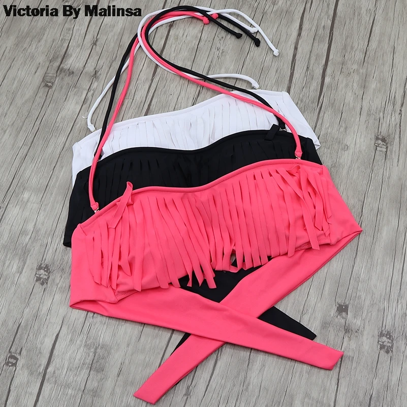 Estate Donna Reggiseno Con Nappe Bikini Costumi Da Bagno Rossi Sport Frange Top Costumi Da Bagno Costumi Da Bagno Perizoma Fondo Sfacciato Set Bikini 