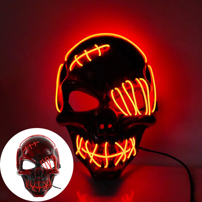 Halloween Horror Mask Survival Cosplay Full Face Led Fun Scream Ghost Skull Oni Mask Call Of Duty Halloween Liquidazione Per Il Viso