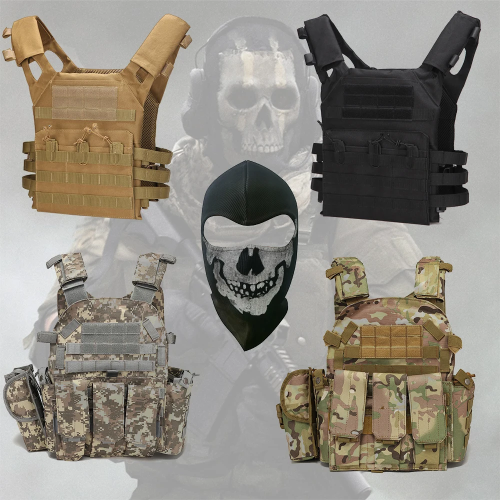 Call Of Duty Mwii 2022 Cod Ghost Vest Costume Military Army Gear Tactical Hunting Vest Camoflage Shooting Vest Con Maschera Fantasma