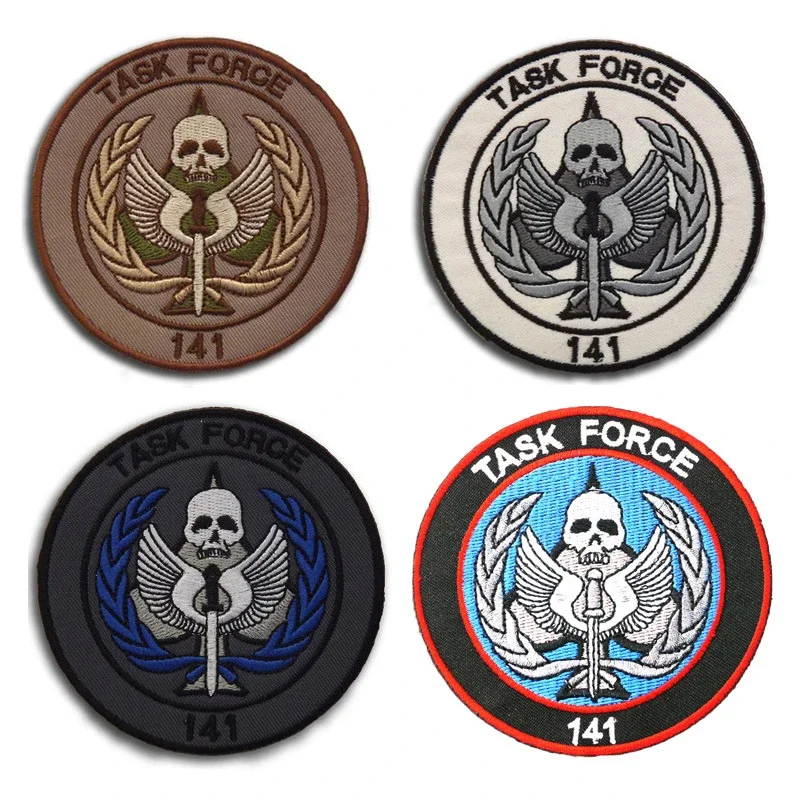 Task Force 141 Codice Call Of Duty Ghost Mask Patch Ricamato Hook & Loop Armband Morale Badge Su Zaino Decorazione Sticker