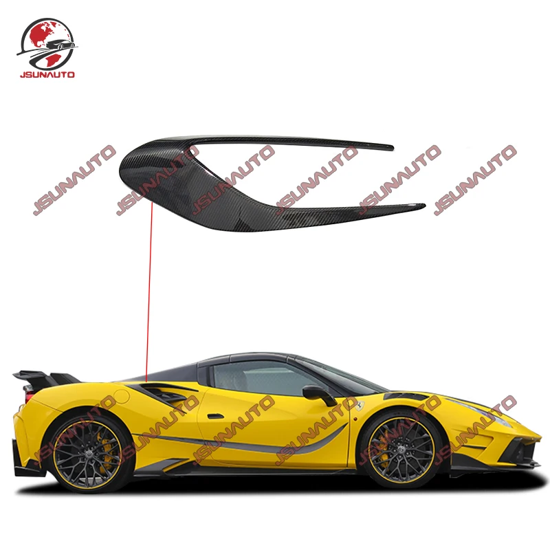 Per Ferrari 488 Prese D'Aria Laterali In Fibra Di Carbonio Copertura Msy Fender Knife Trim Frame Cover Per Ferrari 488 Gtb Spyder Body Kit