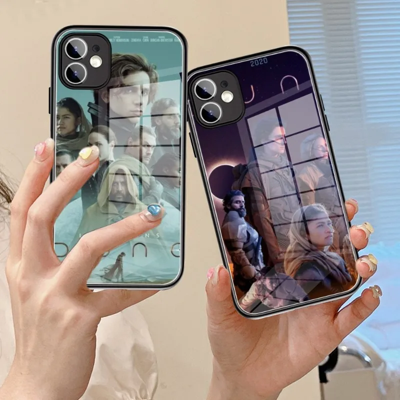Movie Dune Phone Case Glass 14 13 11 12 Pro 8 7 Plus X 13 Pro Max Xr Xs Mini Cover Nere