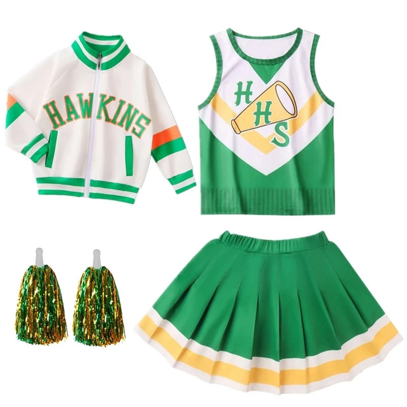 Chrissy Cunningham Costumi Cosplay Stranger Things 4 Cheerleader Puntelli Hawkins High School Lucas Sinclair Halloween Dress