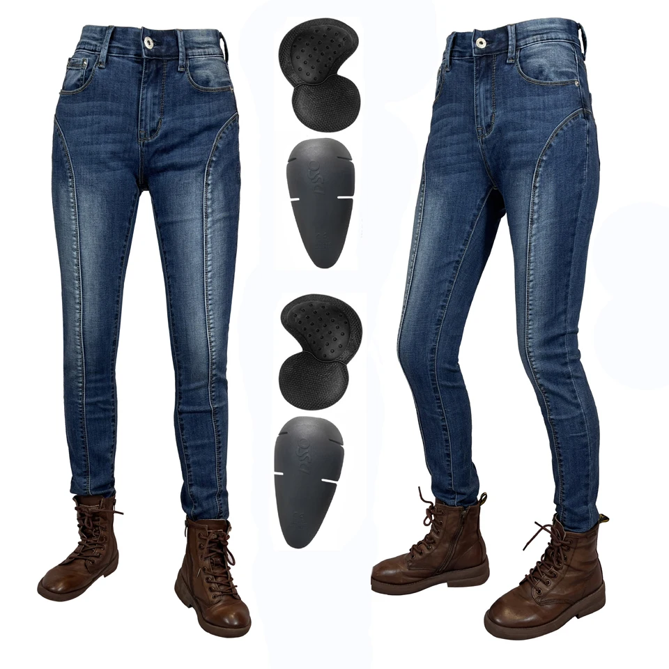 Four Seasons Moto Blue Jeans Outdoor Riding Gear Pants Warm Con Equipaggiamento Protettivo Moto Jeans Ginocchiere Rimovibili 095