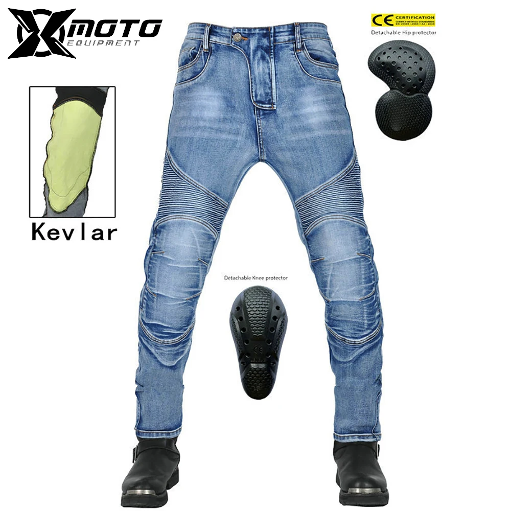 Seasons Moto Cycling Anti Fall Motocross Pants High Stretch Retro Outdoor Scooter Jeans Xxs-4Xl Jeans Da Moto Da Uomo