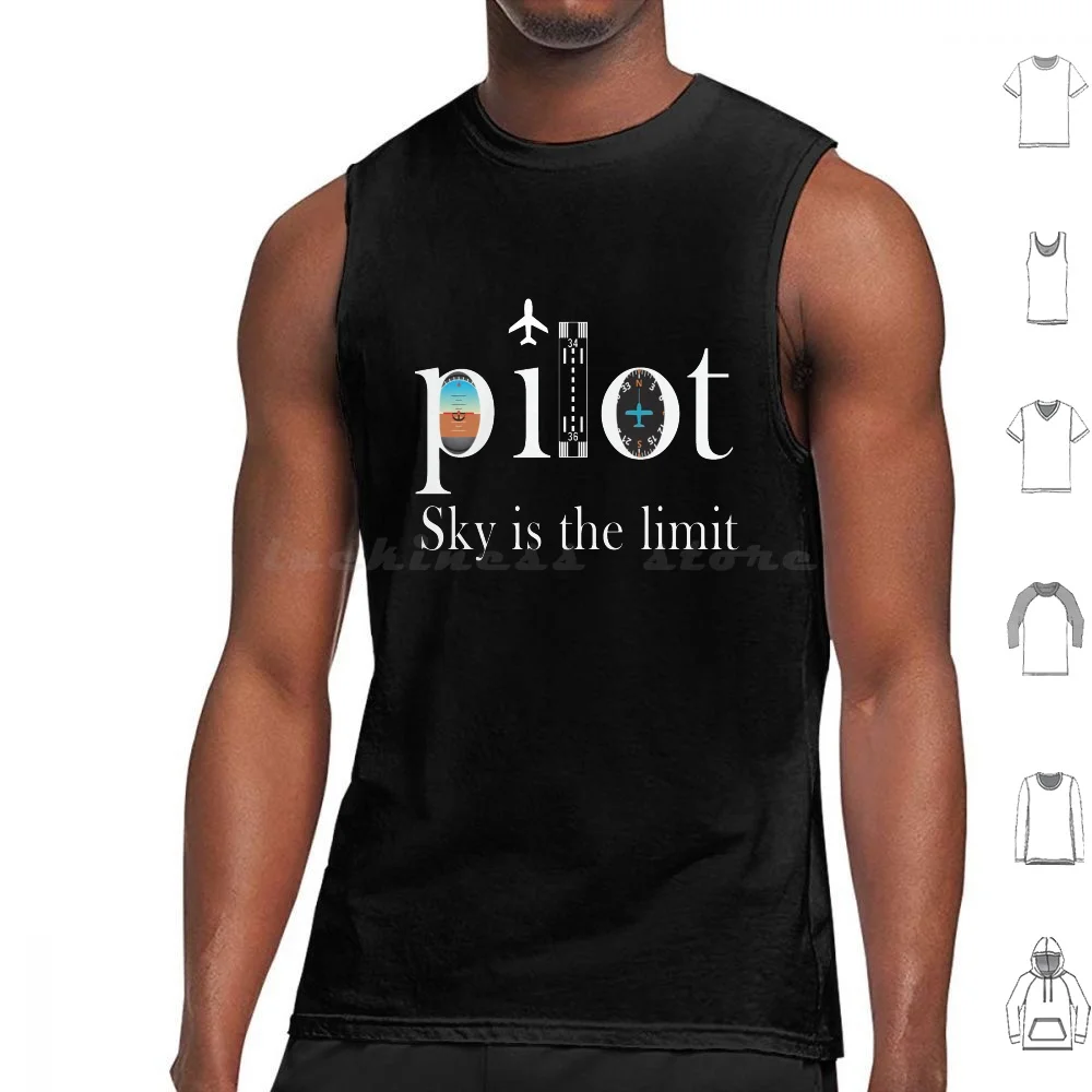 Sky Is The Limit-Pilot T-Shirt Canotte Stampa Cotton Pilot Pilot Pilot Funny Pilot Pilot 3 Stripes Bush Pilot Wife