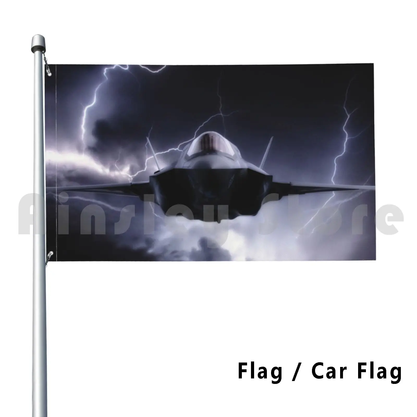 F35-Lightning Ii Flying Through Lightning Outdoor Decor Flag Car Flag 2983 Plane Planes Sky Pilot Hero Air Force