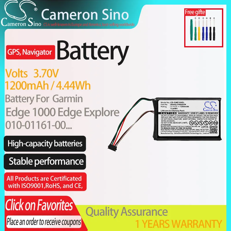 Batteria Cameronsino Per Garmin Edge Esplora Edge 1000 010-01161-00 010-020229-00 Per 361-00035-15, Batteria Navigatore Gps.