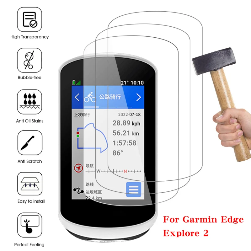 Pellicola Salvaschermo Per Garmin Edge Explore 2 Pellicola Antideflagrante In Vetro Temperato Per Garmin Edge Explore 2 Smart Navigation Computer