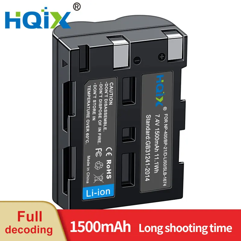 Hqix Per La Batteria Del Caricatore Della Fotocamera Pentax K10D K20D D-Li50