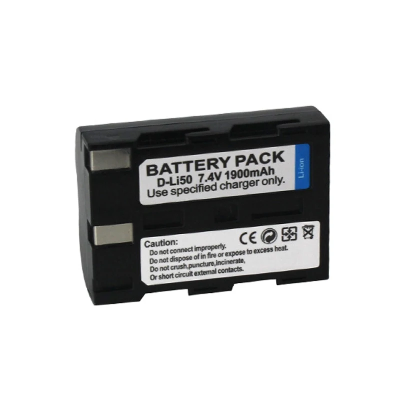 Batteria Per Fotocamera 4X D-Li50 Dli50 Np-400 Np400 1900Mah Per Batterie Pentax K20D K10D Konica Minolta Dimage A2, Dynax 5D, Maxxum 7D