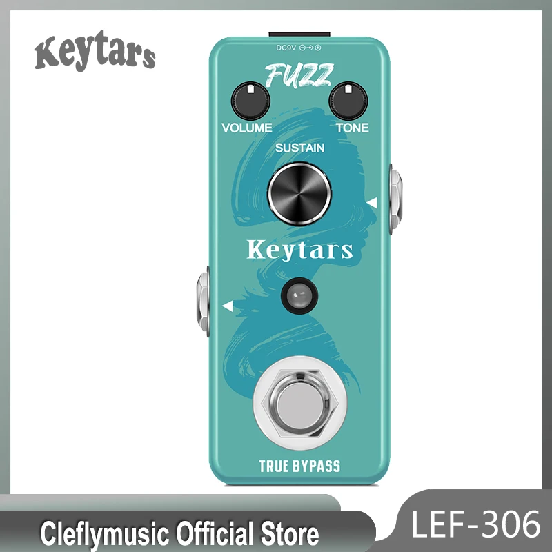 Keytars Lef-306 Guitar Fuzz Pedal Analog Legendary Fuzz Effect Pedali Full Metal Shell True Bypass