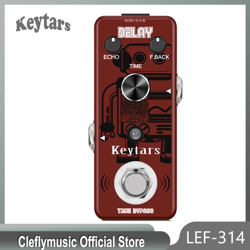 Keytars Lef-314 Vintage Delay Guitar Pedal Analog Delay Switching Effect Pedal True Bypass Mini Size 25Ms ~ 600Ms