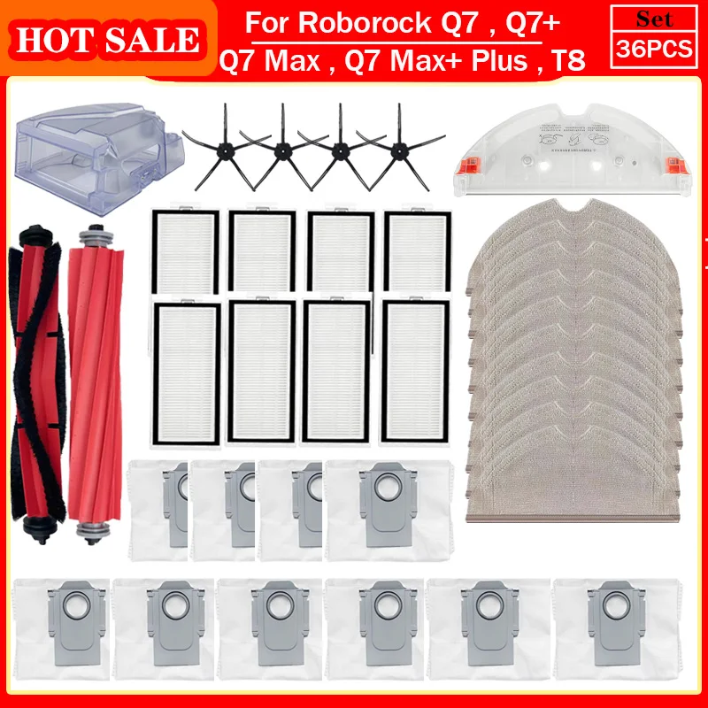 Per Roborock Q7 Q7 + Q7 Max Q7 Max + Q7 Plus Q7 Max Plus T8 Spazzola Laterale Principale Filtro Hepa Mop Robot Aspirapolvere Parti Accessori