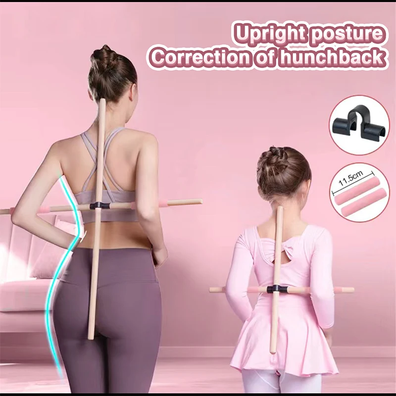 Body Sculpting Home Fitness Palo In Legno Spalla Aperta Bellezza Correttore Posturale Per La Schiena Bastone Multiuso Per La Danza