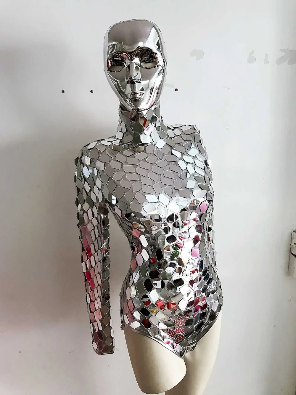 Specchi Argentati Body Tuta Future Show Space Shining Paillettes Body Machine Dance Costume Lady Jazz Dance Wear