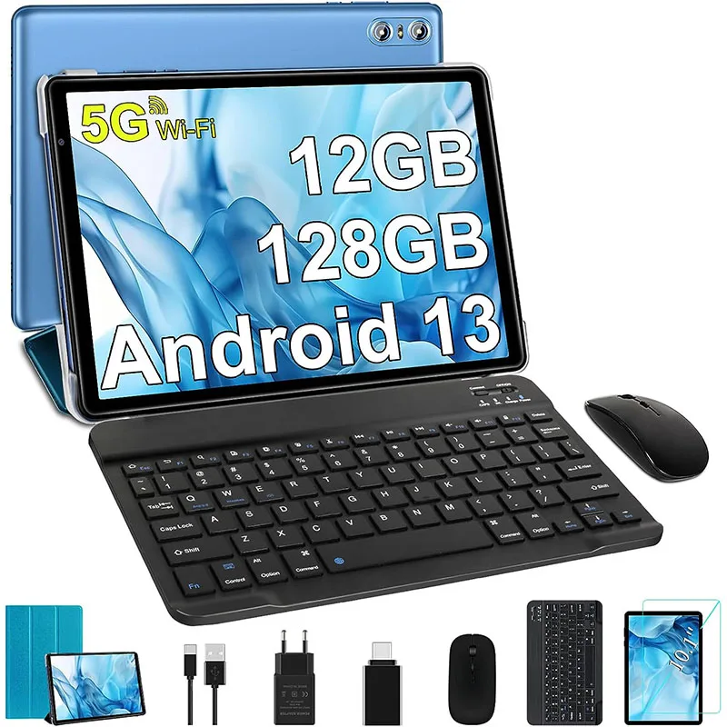 Sebbe S22 10 Pollici 5G Octa Core 12Gb Ram 128Gb Rom 6000Mah Gms Bt 5.0 Tablet Pc 120Hz 2.5K Display Lcd Tablet Blu Android 13