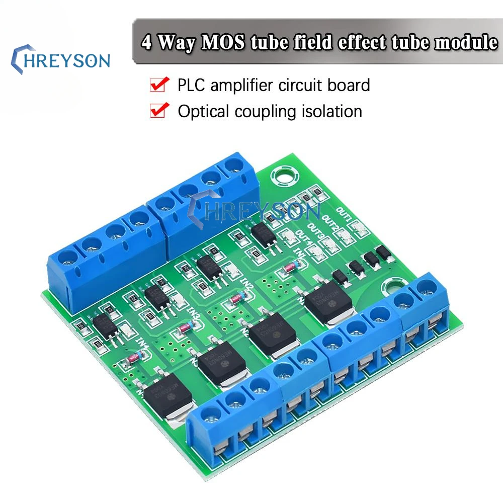 4 Vie Mos Optoaccoppiatore Isolatie Modulo Pwm 3-20V 10A Foto-Elektrische Isolatore Houder Rail Plc Drive Motor Board