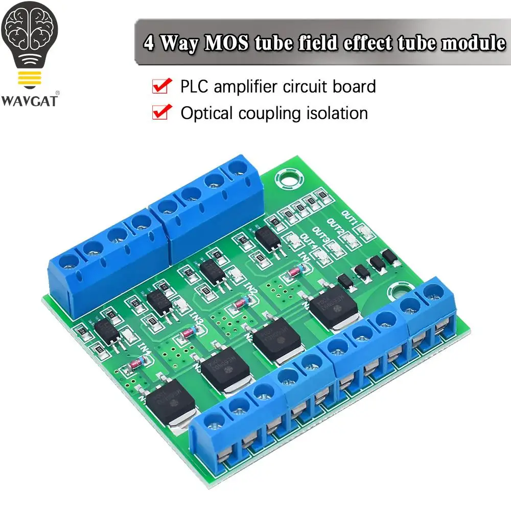 4 Vie Mos Optoaccoppiatore Isolatie Modulo Pwm 3-20V 10A Foto-Elektrische Isolatore Houder Rail Plc Drive Motor Board