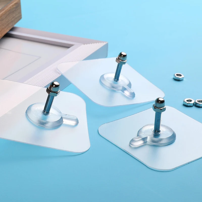 10Pcs Punch Schroef Adesivi Muur Foto Antitraccia Haak Onzichtbare Traceless Foto Opknoping Keuken Badkamer Hanger Haak