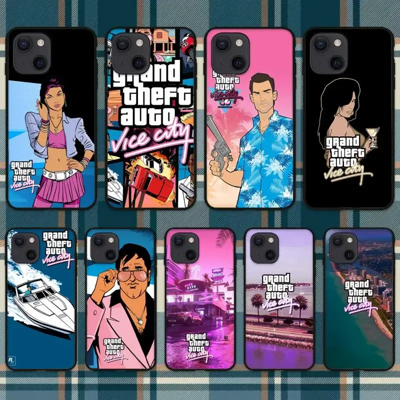 Custodia Per Telefono Da Gioco Gta Vice City Per Iphone Mini 11 12 13 14 15 Pro Xs Max X Plus Se Xr Shell