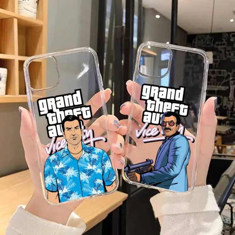 Custodia Per Telefono Gta Vice City Per Iphone 11 12 Mini 13 14 15 Pro Xs Max X Plus Se Xr Custodia Trasparente