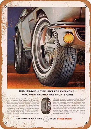 Metal Sign - 1966 Firestone Sports Car Tires - Vintage Look Wall Decor Per Cafe Bar Pub Home Beer Decoration Crafts