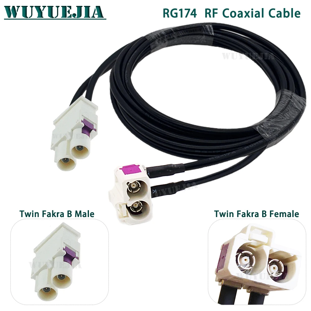 Bianco Twin Fakra B Maschio A Twin Fakra B Femmina 90 ° Jack Adattatore Radio Antenna Audio Rg174 Cavo Adattatore Antenna Per Vw Audi