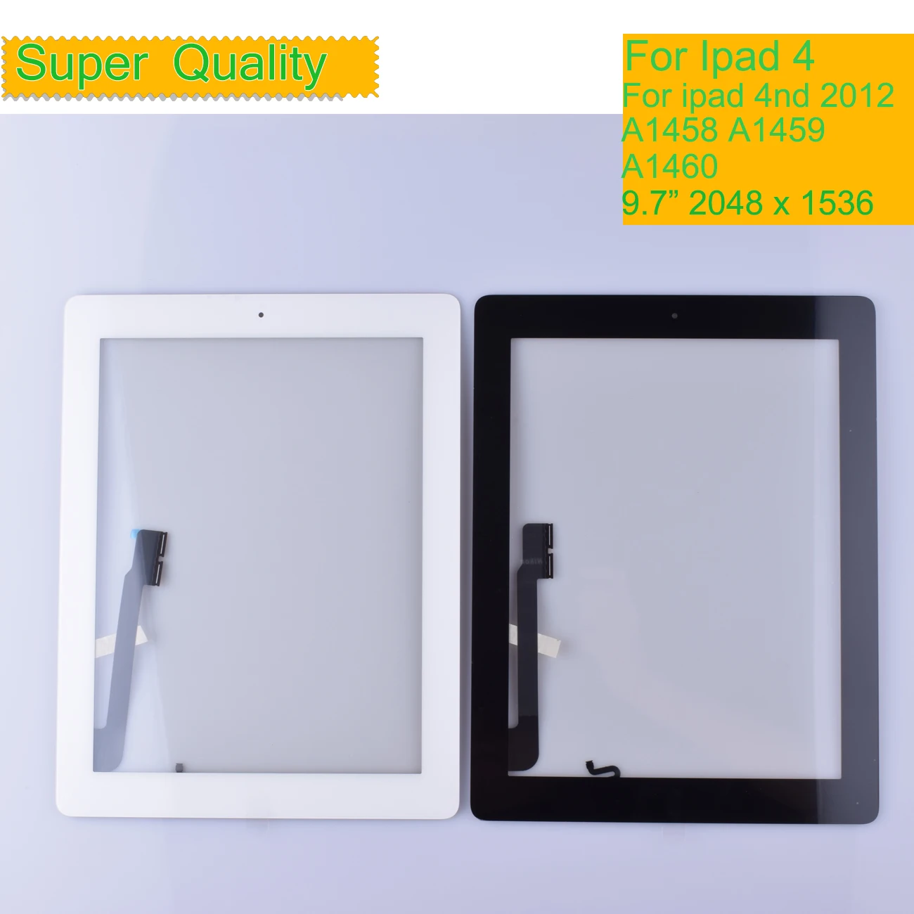 10 Pz/Lotto Per Ipad 4 Touch Screen Digitizer A1458 A1459 A1460 Pannello Lcd Per Ipad 4 Sensore Touchscreen Vetro Anteriore