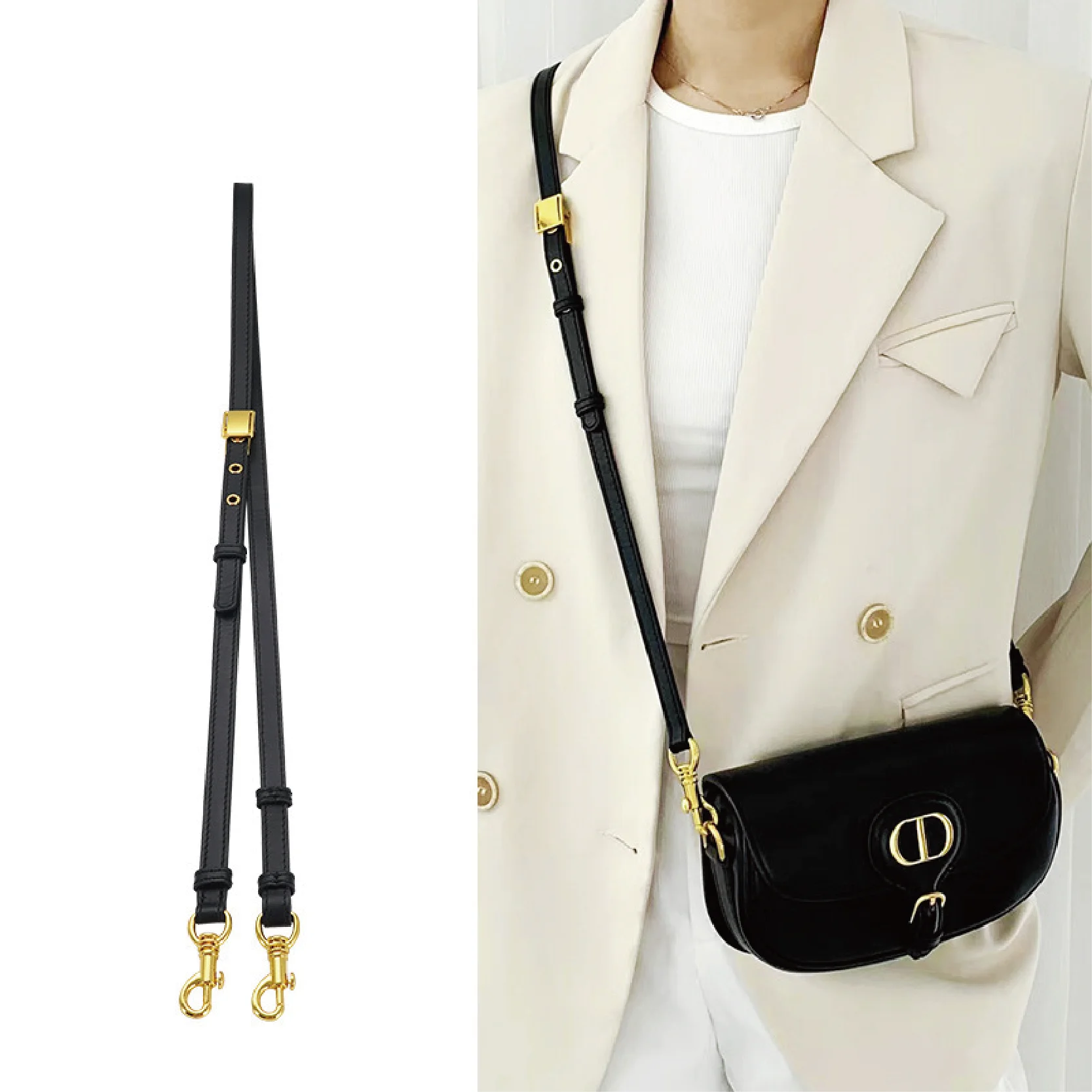 Tracolla In Vera Pelle Per Dior Bobby Crescent Bag Tracolla Tracolla Regolabile Tracolla Inclinata Accessori Per Borse Sotto Le Ascelle