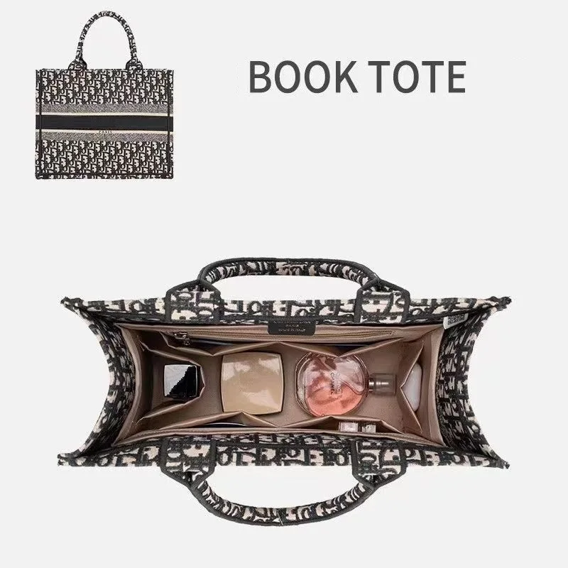 Per Dior Book Tote Insert Bag Organizer Handbag Shopping Travel Portable Inner Liner Storage Organizer Borsa Di Supporto Per Partizione